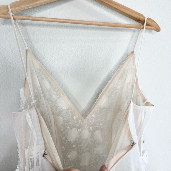 NWT Gianni Binni Floral Lace Tulle Maxi Dress Size Small (Juniors 5) Ivory - Picture 8 of 8